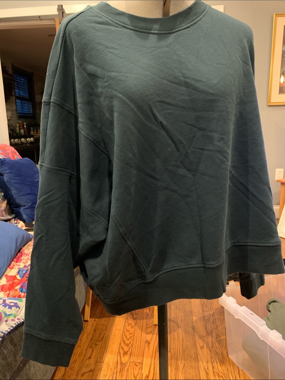 FLX Teal Ribbed Collar Top 1X